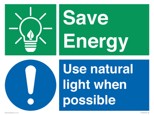 Save Energy - Use natural light when possible